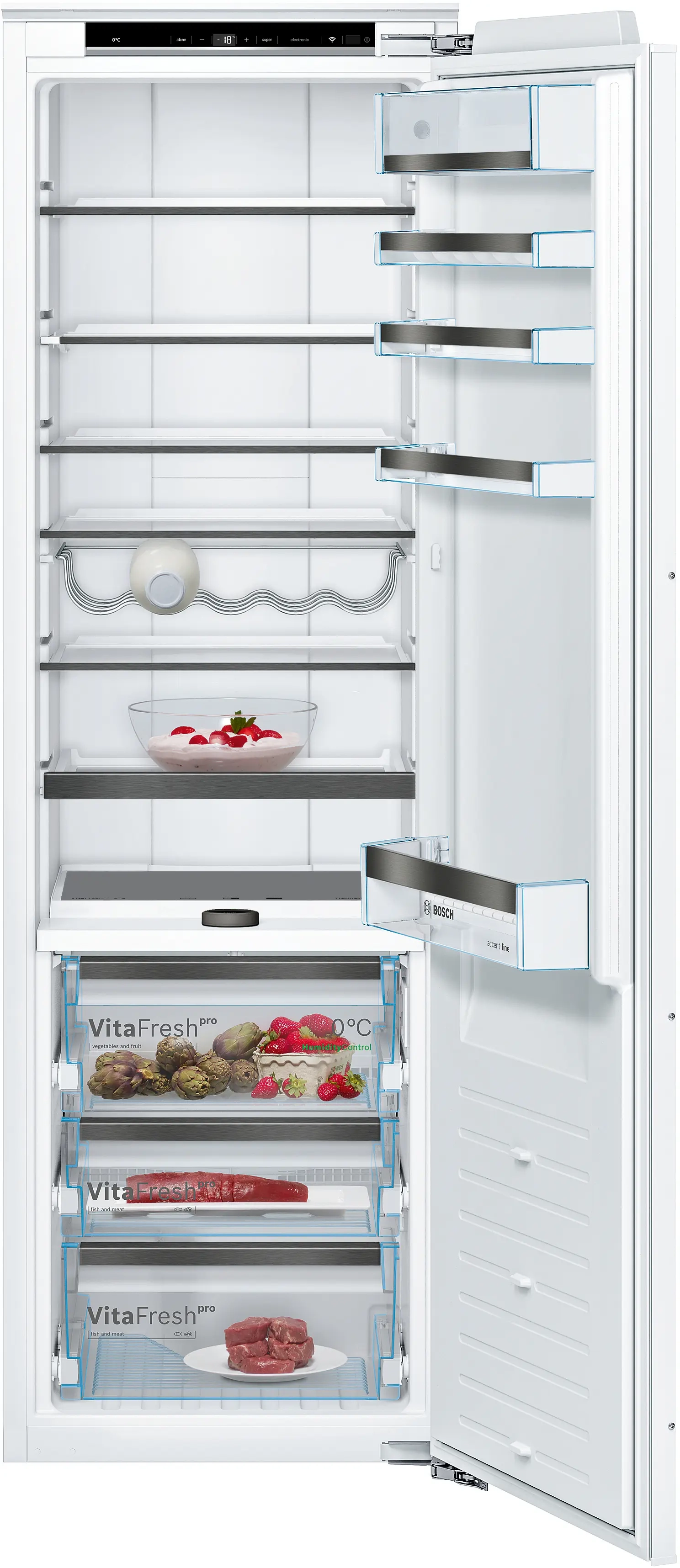 BOSCH Series 8 built-in fridge 177.2 x 55.8 cm soft close flat hinge KIF81HD31I
