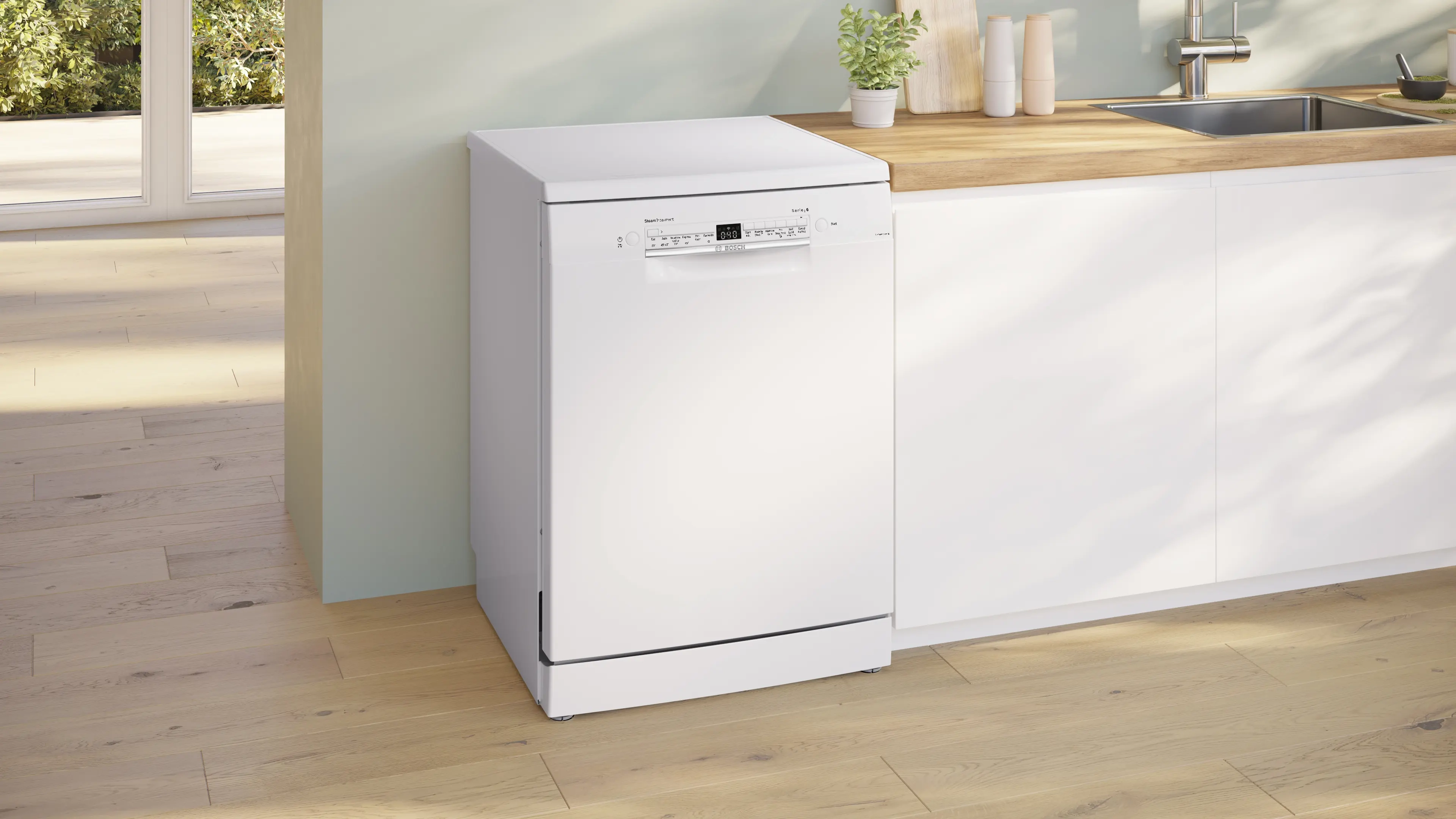 BOSCH Series 6 Bosch free-standing dishwasher 60 cm White SMS6IKW01I