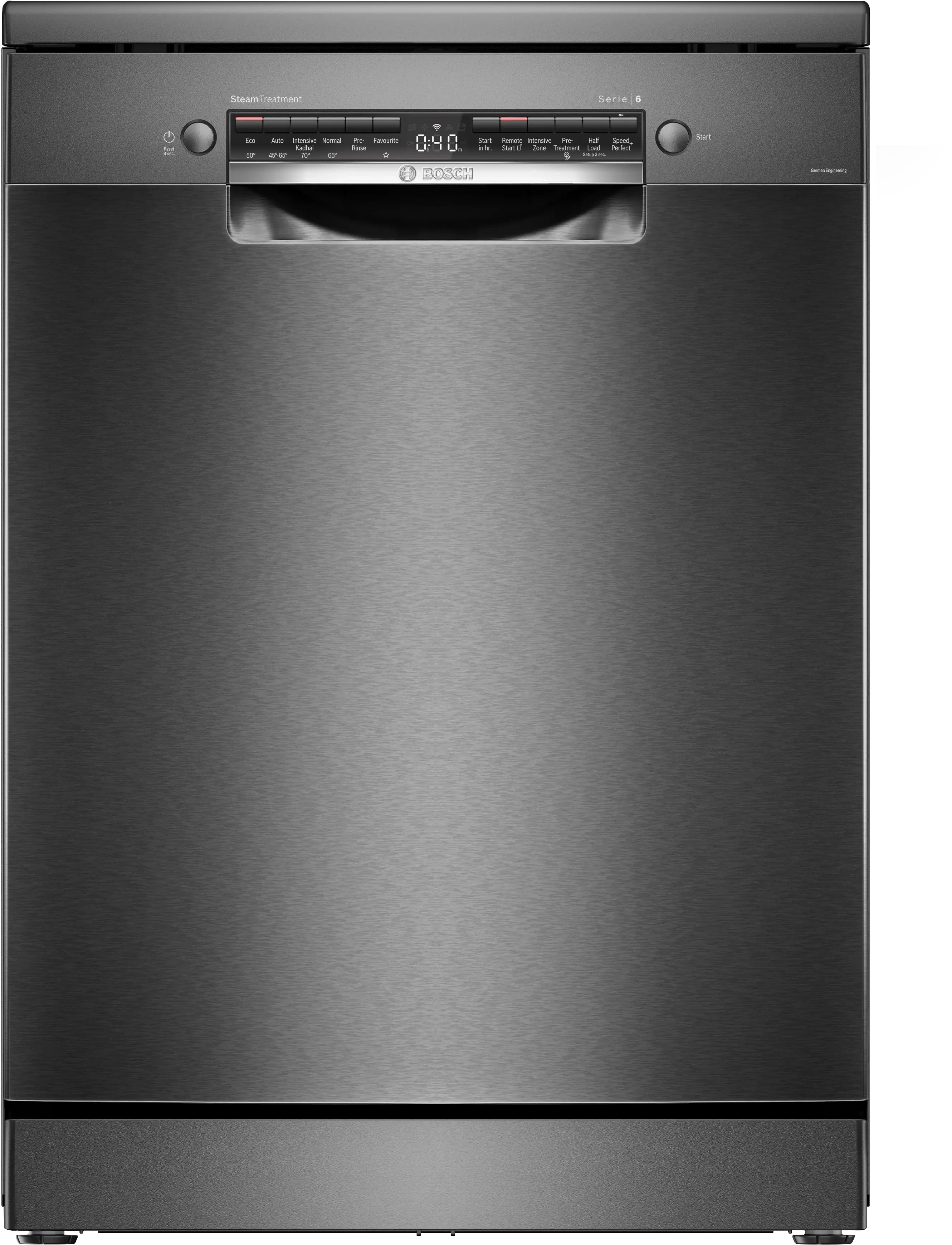 BOSCH Series 6 Bosch free-standing dishwasher 60 cm Brushed black steel anti-fingerprint SMS6HMC00I