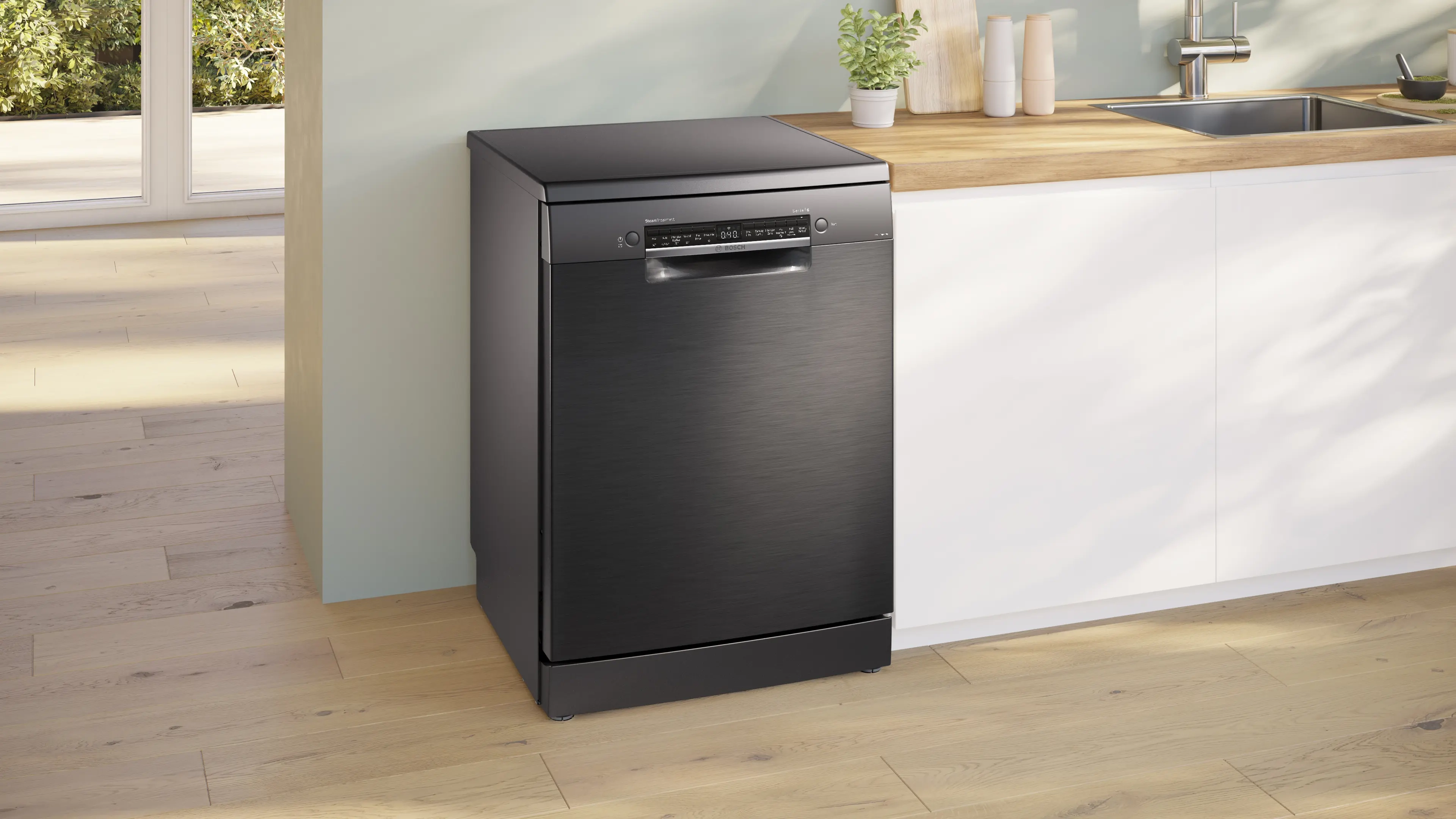 BOSCH Series 6 Bosch free-standing dishwasher 60 cm Brushed black steel anti-fingerprint SMS6HMC00I
