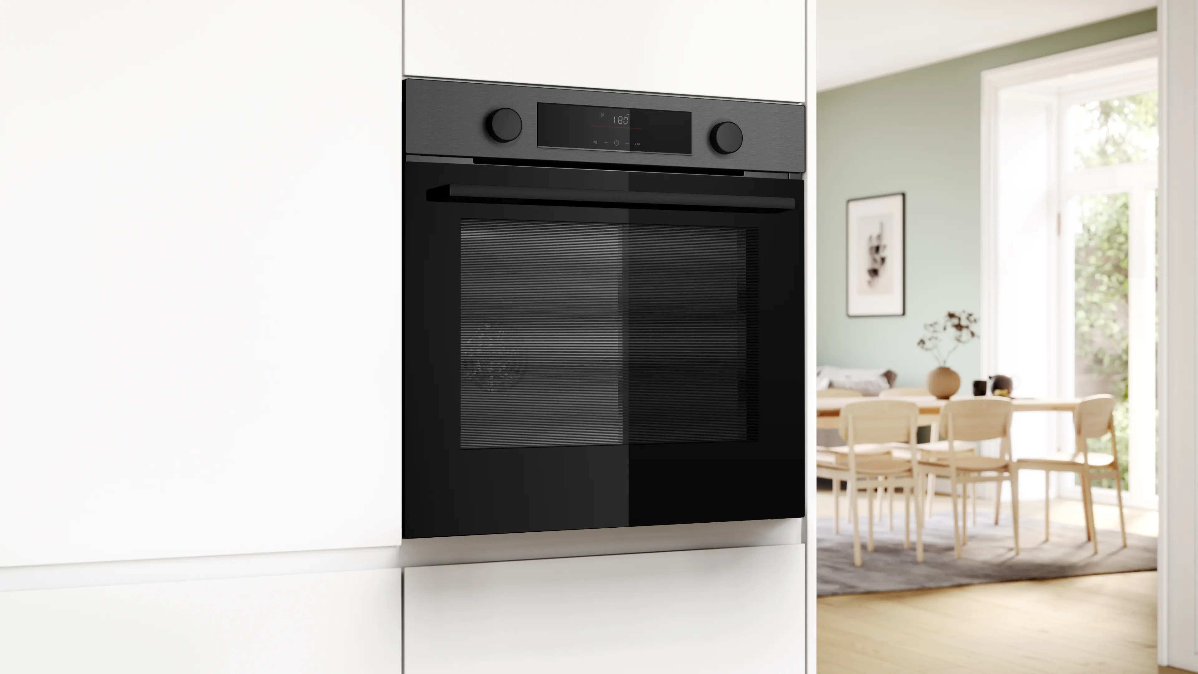 BOSCH Series 4 Built-in oven with added steam function 60 x 60 cm Dark grey metallic HUA716EG0I