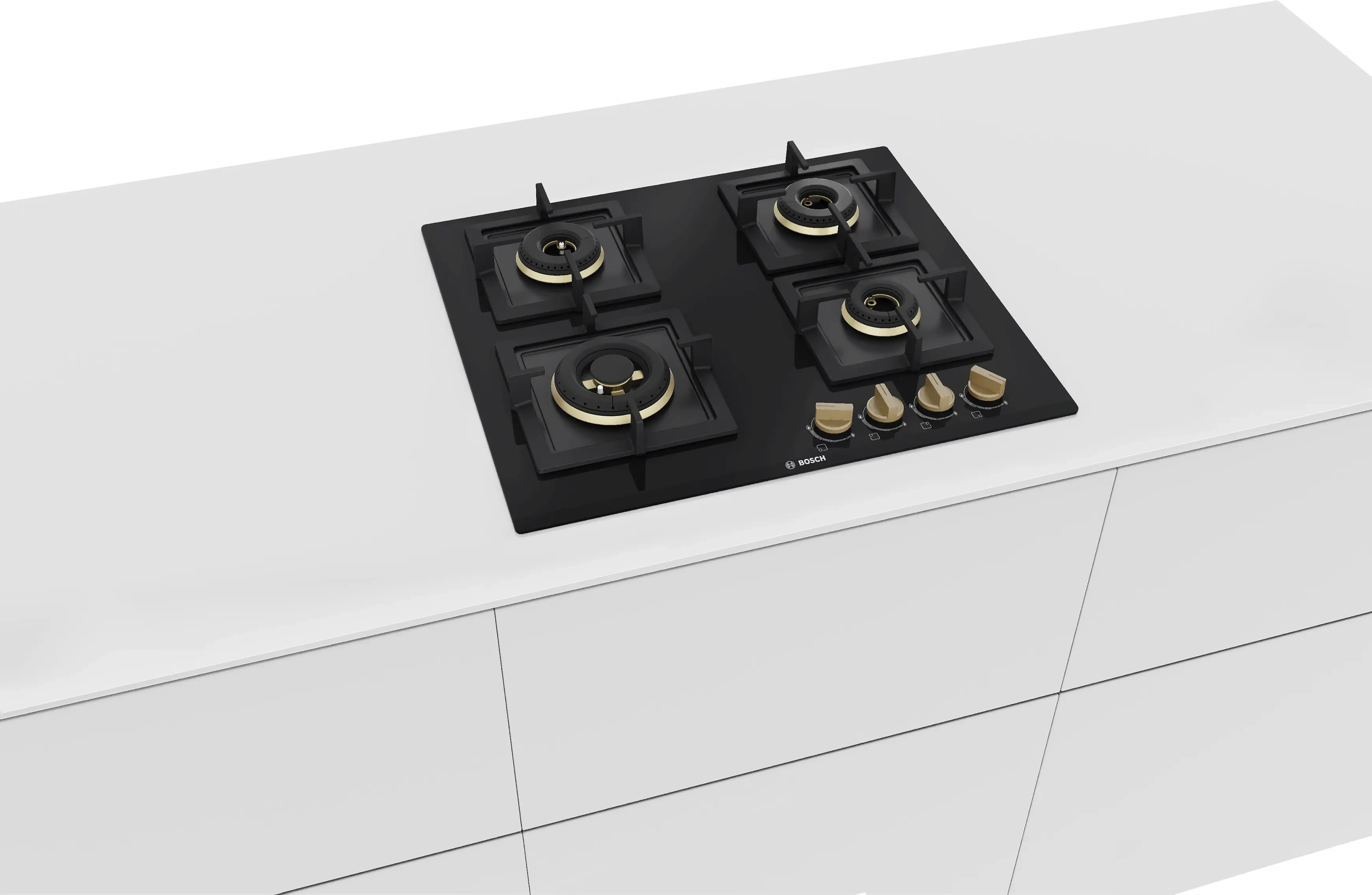 BOSCH Series 4 Gas hob 60 cm Tempered glass, Black PNH6B6F20I