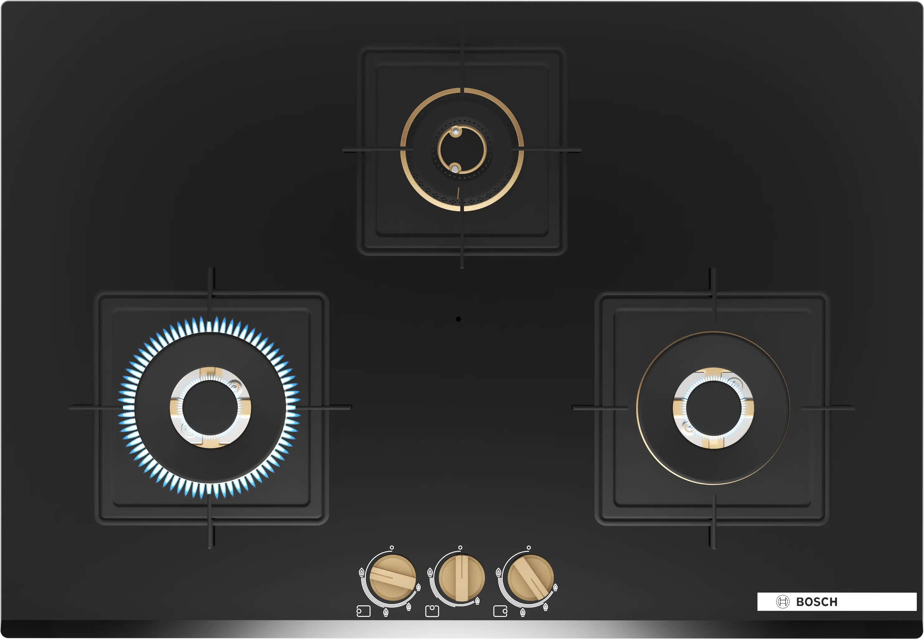 BOSCH Series 6 Gas hob 75 cm Tempered glass, Black PND7B6G20I